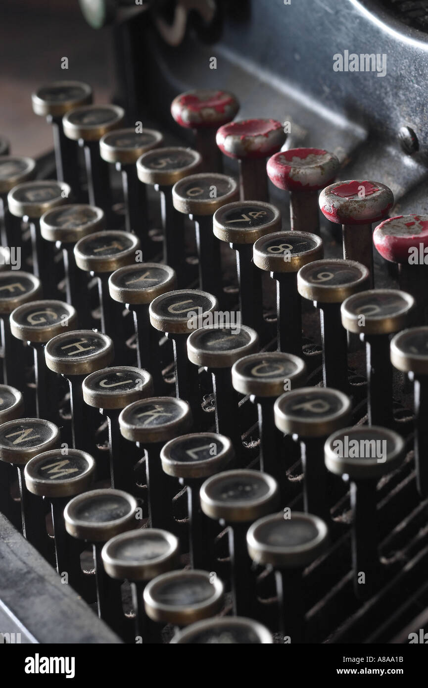 Alte antike Art Schriftsteller Schreibmaschinentastatur Stockfoto