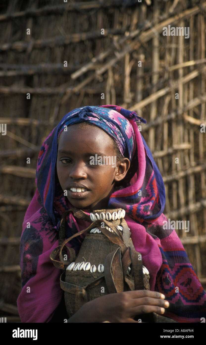 Borena Mädchen, Brindal Dorf, Äthiopien Stockfoto