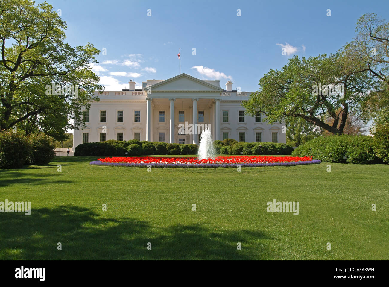 USA Washington DC White House Norden Portico tagsüber Tag sonnig Stockfoto
