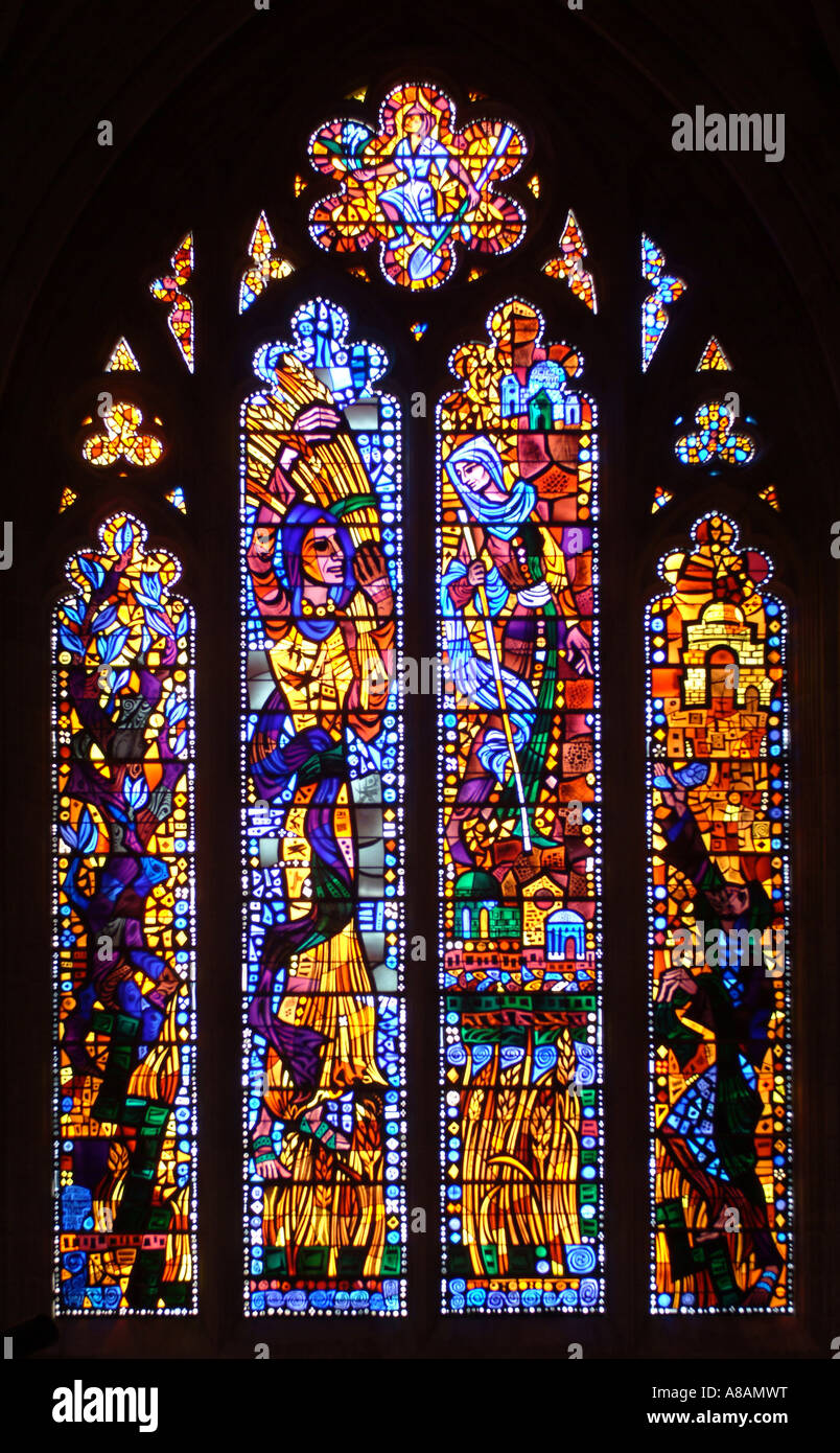 Glasmalerei USA Washington DC der Washington National Cathedral Stockfoto