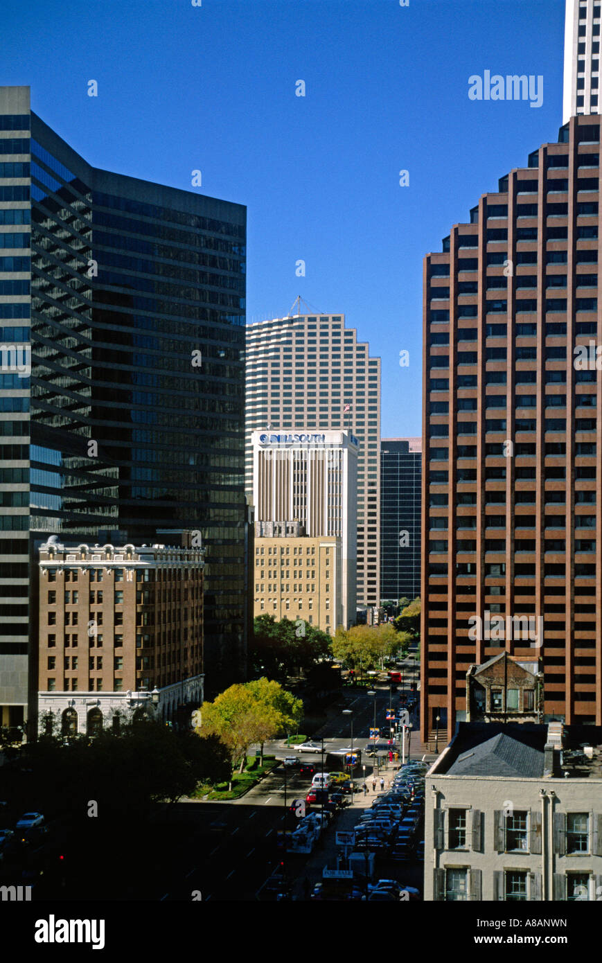 Wolkenkratzer in der Innenstadt von Distrtict von NEW ORLEANS LOUISIANA Stockfoto