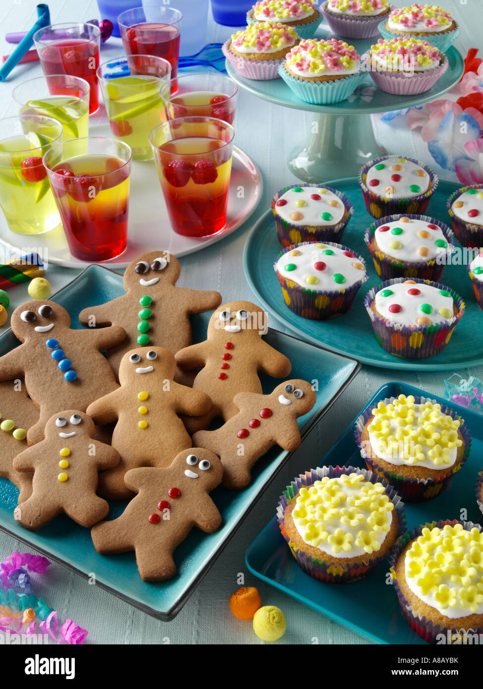 Kids party Essen Ausbreitung redaktionelle Stockfoto