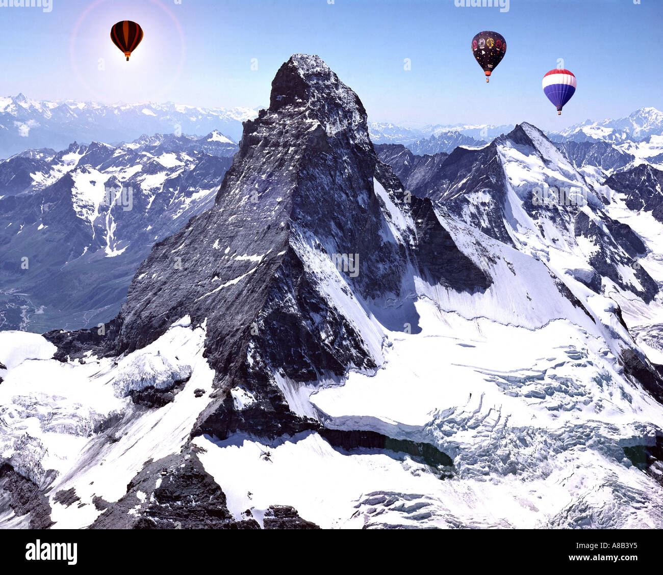 CH-Wallis das Matterhorn aus der Luft Stockfoto
