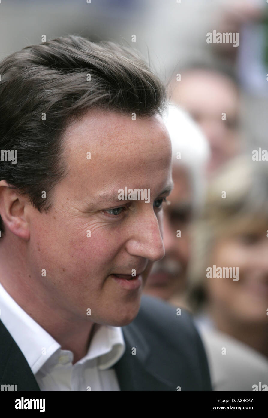 David Cameron Kundenwerbung bei einer Wahl Stockfoto