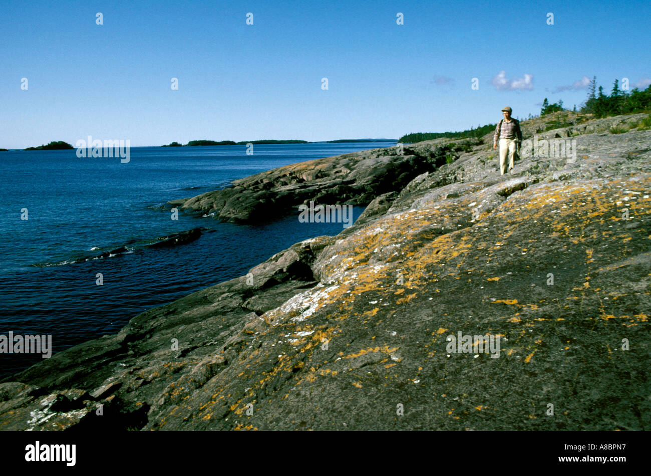Michigan Isle Royale National Park Wanderer Wandern Scoville Stockfoto