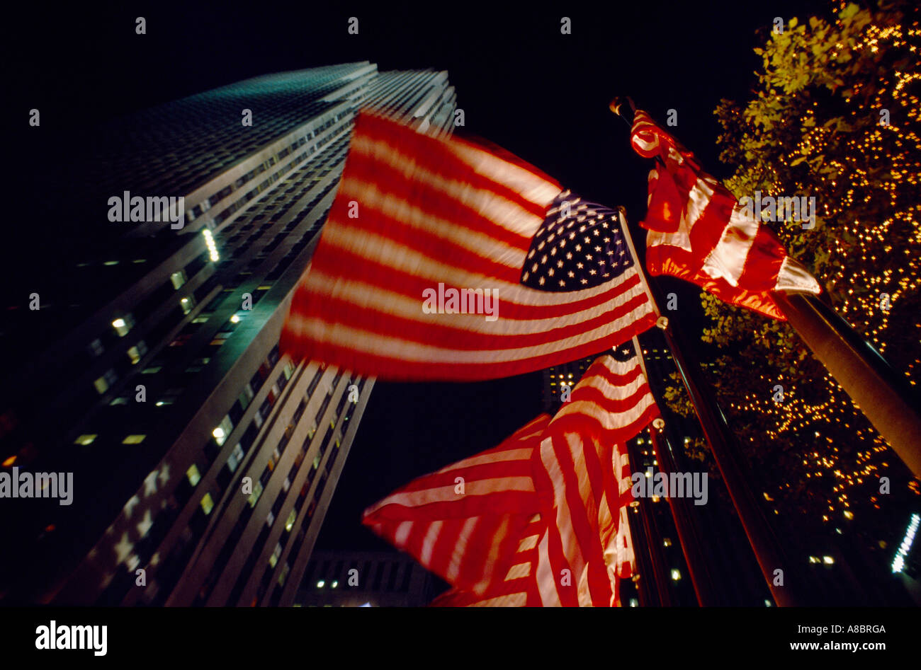 USA New York hoch steigt am Manhattan Rockefeller center Stockfoto