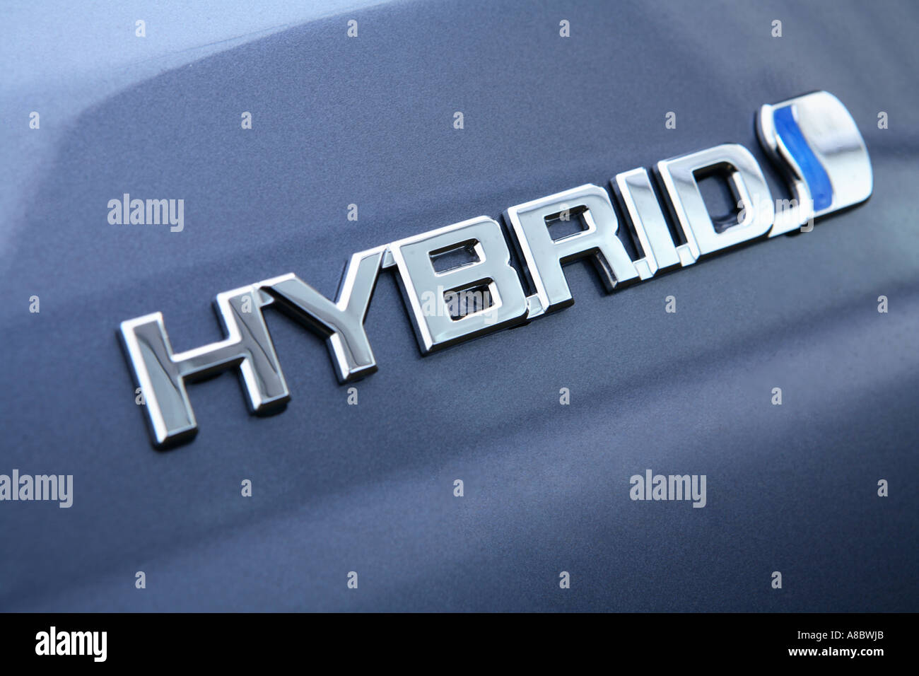 Abzeichen auf einem 2006 Toyota Highlander Hybrid-SUV Stockfoto