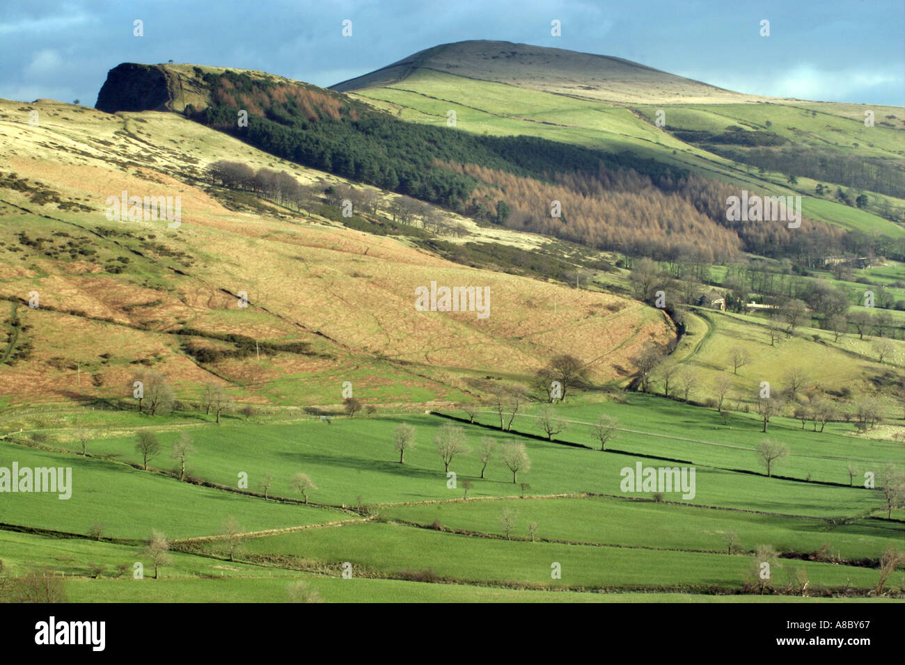 Blick Richtung Hollins Cross, in der Nähe von Castleton, Derbyshire Stockfoto