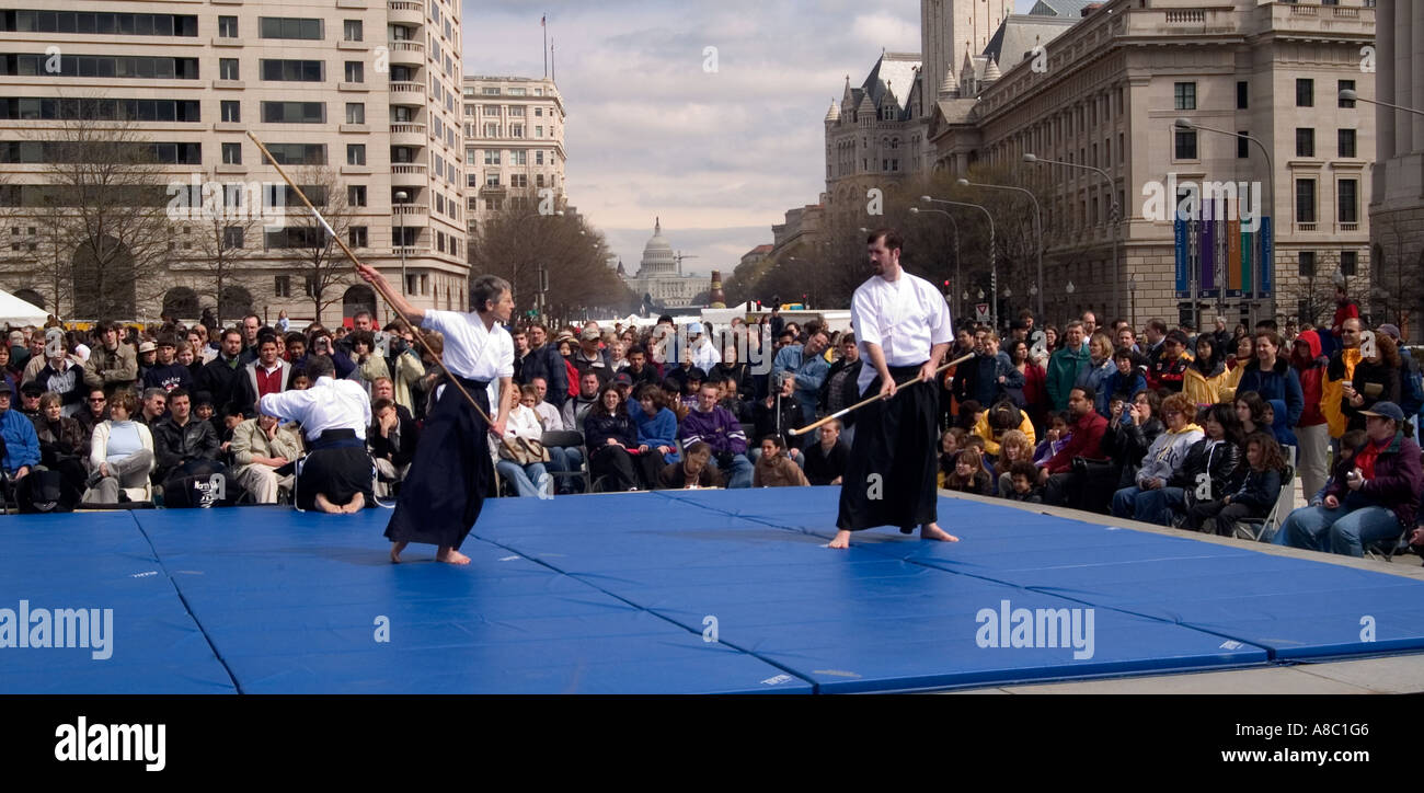 Washington DC Cherry Blossom Festival japanische Martial-Arts-demonstration Stockfoto