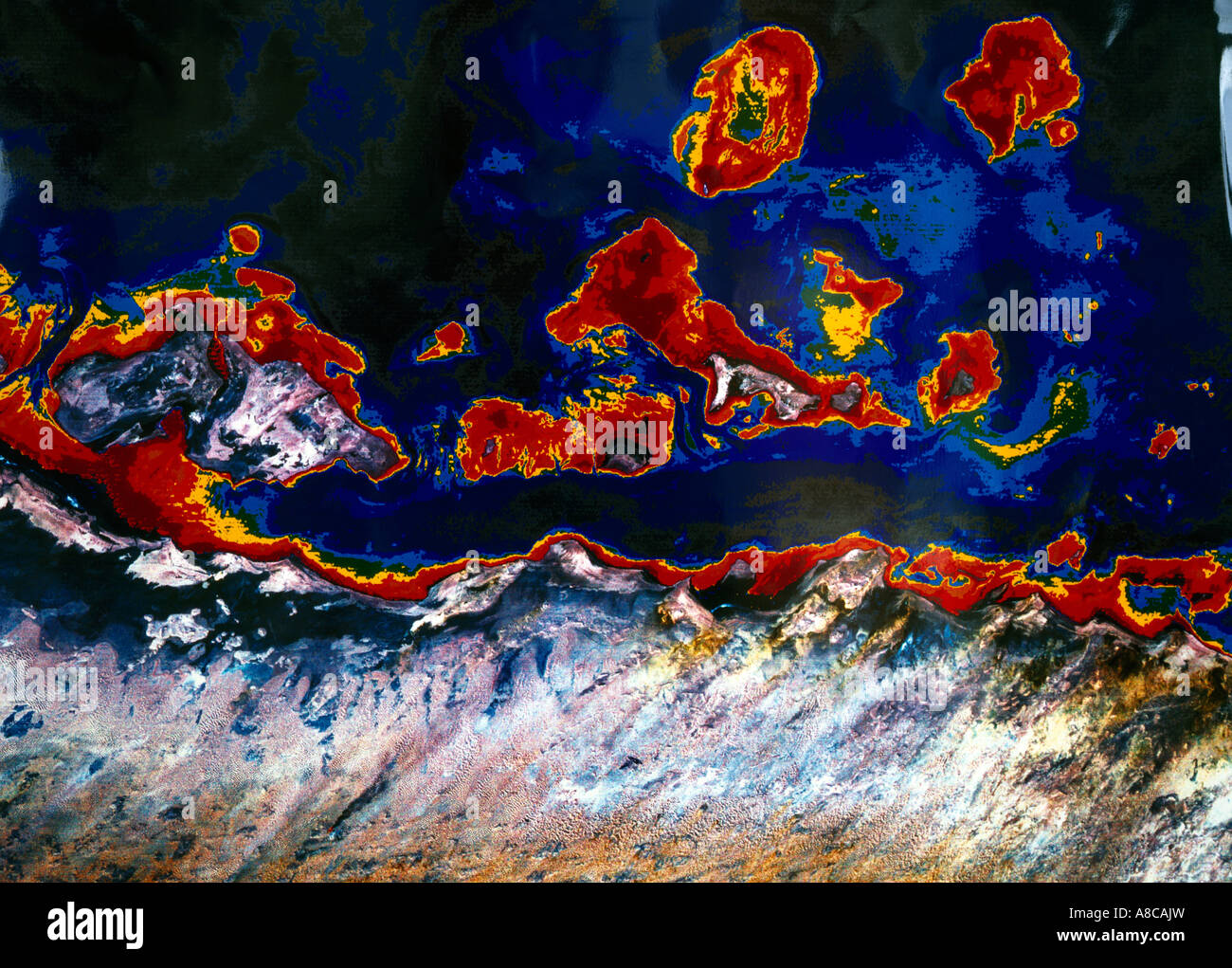Infrarot-Blick aus dem Weltall Stockfoto