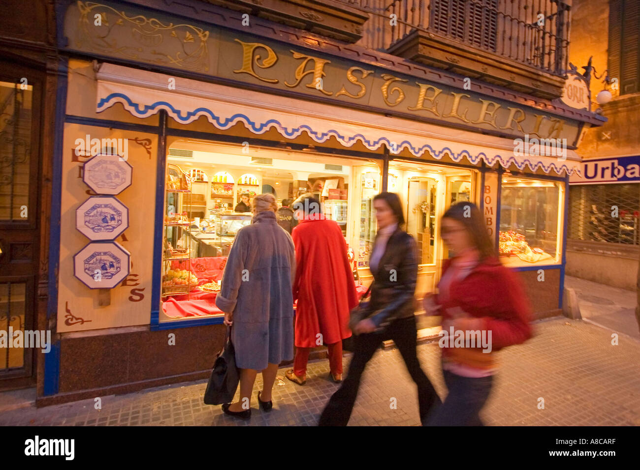 Mallorca Palma Pastelleria Menschen Stockfoto