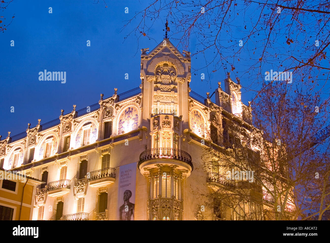 Mallorca Palma de Mallorca Placa Weyler Jugendstil-Gebäude von Lluis Domenech Stockfoto