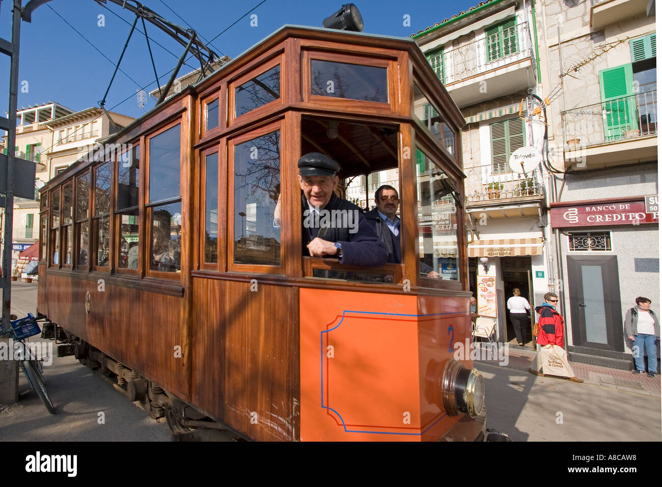 Historische Eisenbahn Mallorca Port Soller Stockfoto