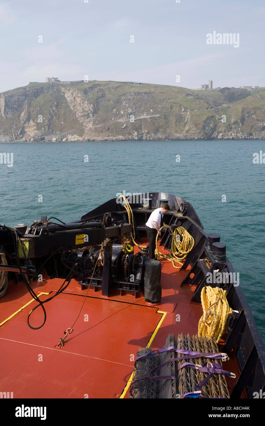 UK Lundy Bug MS Oldenburg nähert sich Lundy Island Stockfoto
