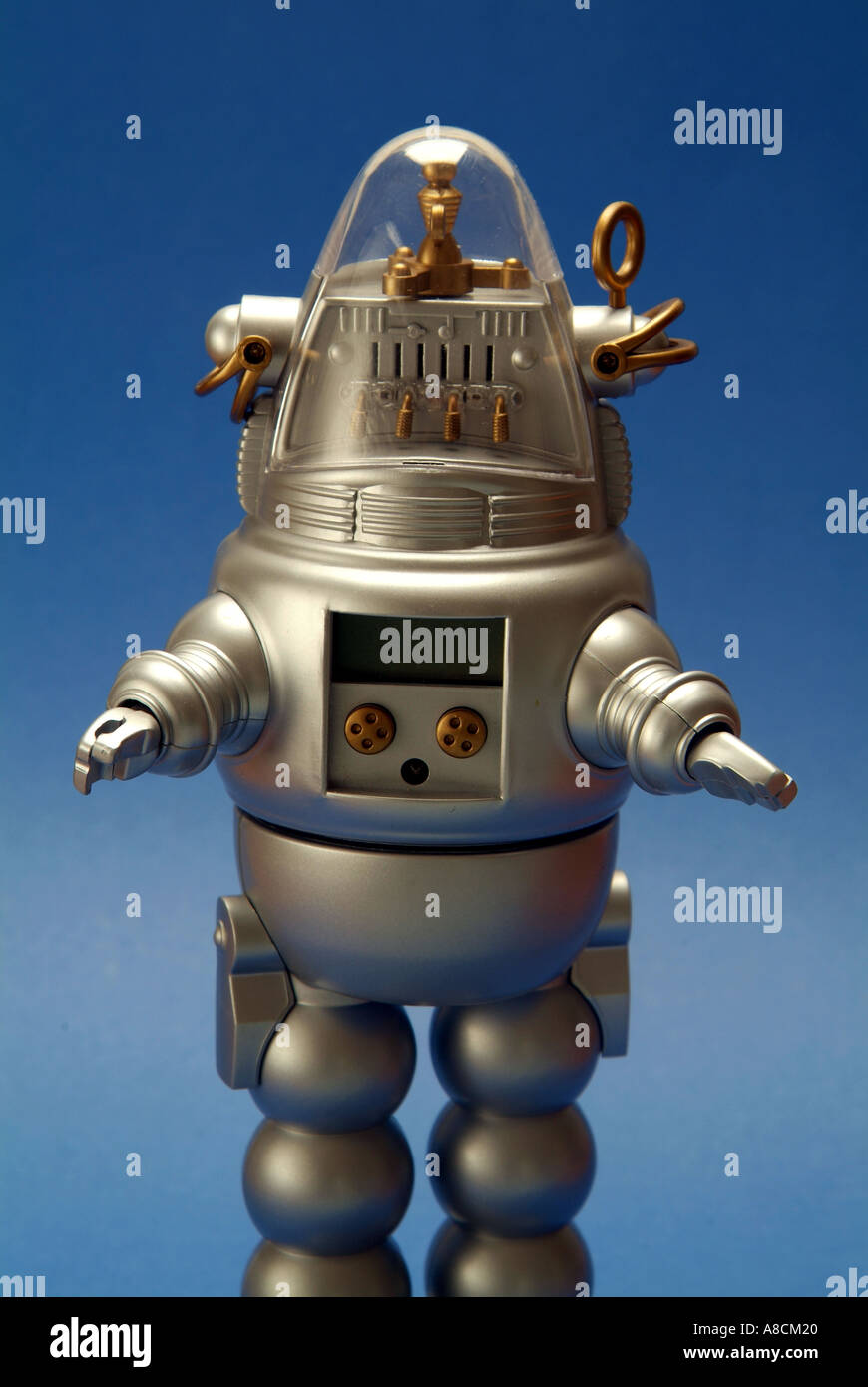 Kinder- kunststoff Spielzeug Roboter im futuristischen Stil von Robby der  Roboter aus Film Forbidden Planet Stockfotografie - Alamy