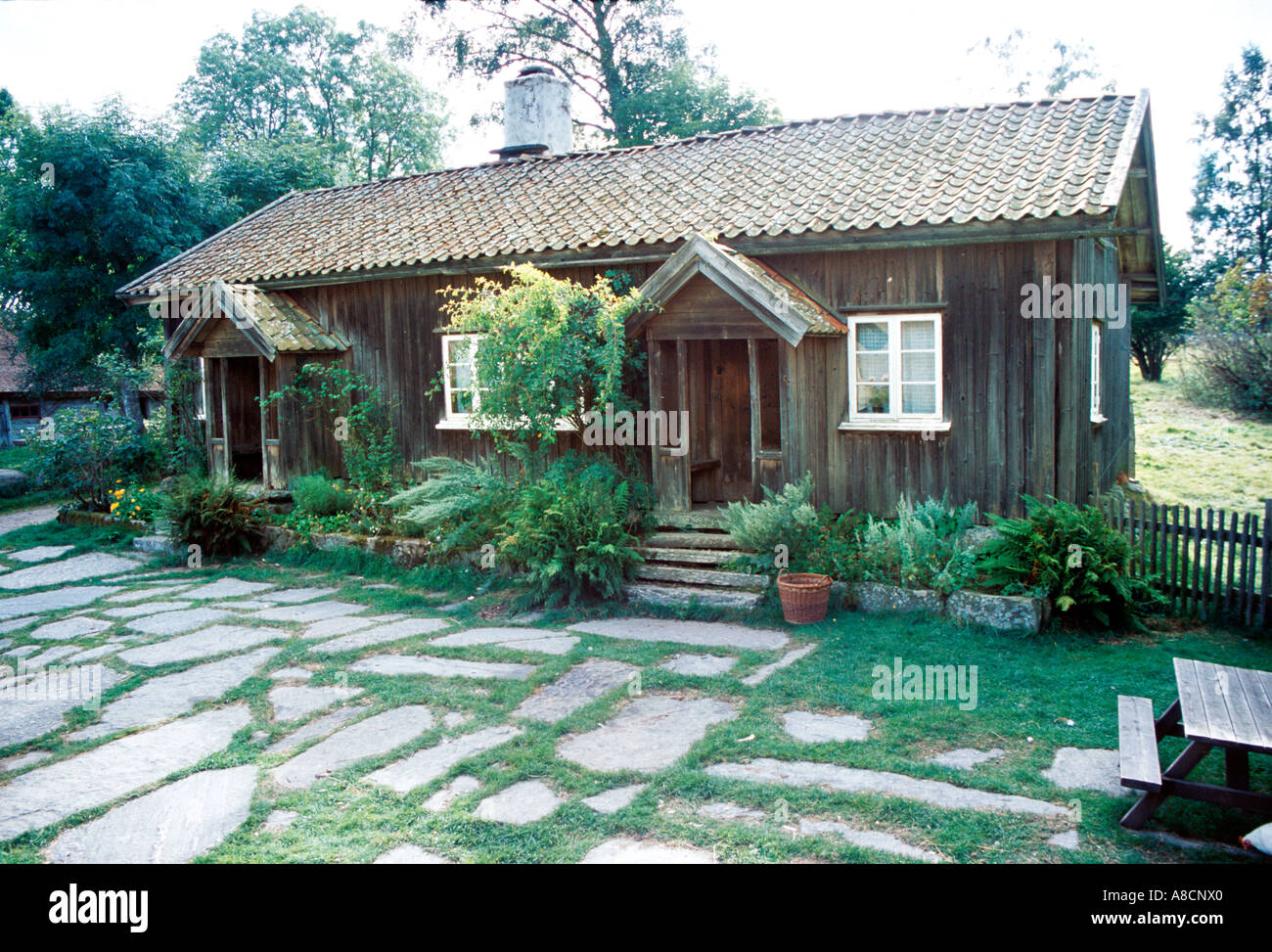 Schwedischen Stil Landhaus aus dem 18. Jahrhundert. Stockfoto