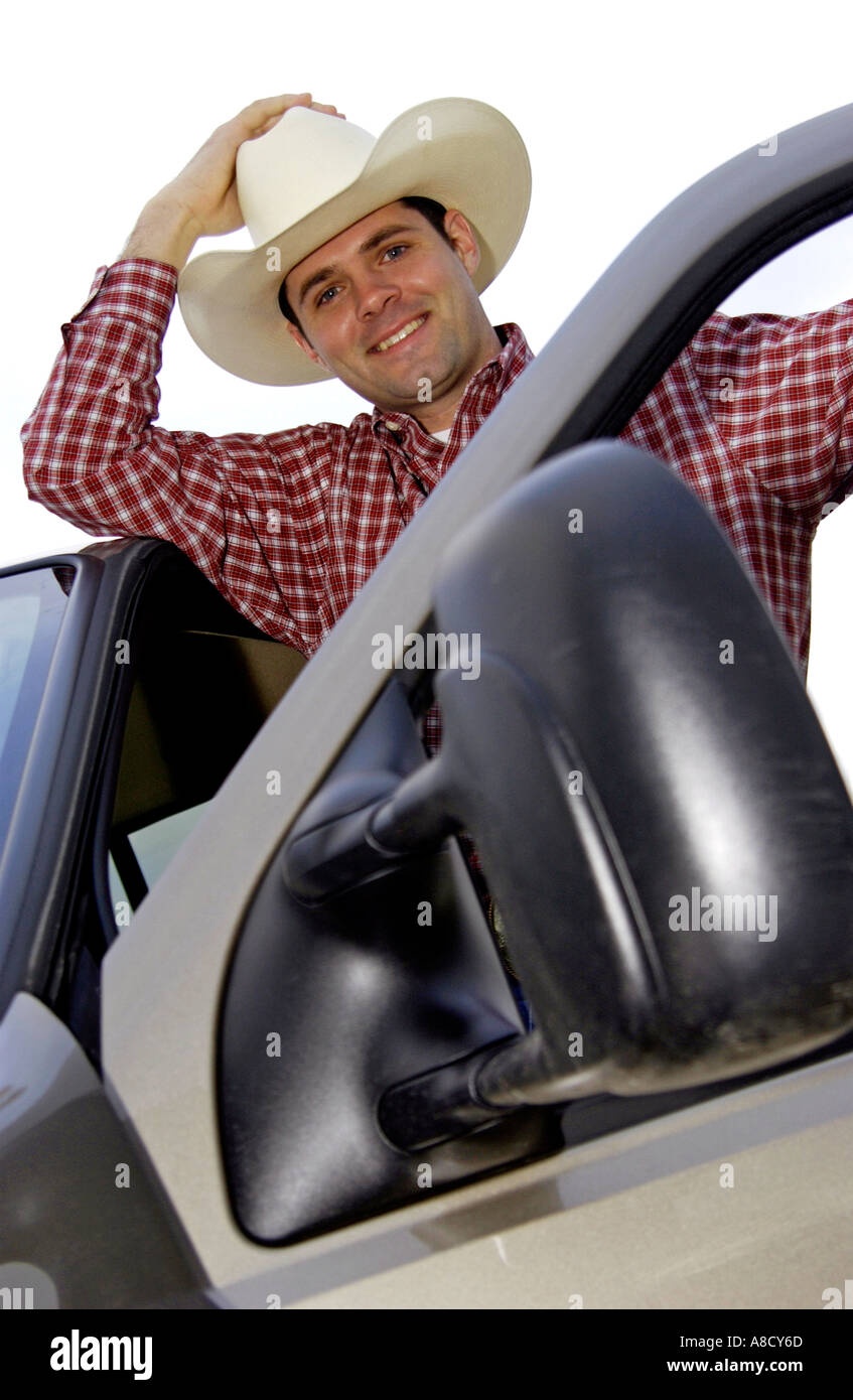Cowboy immer in LKW Stockfoto