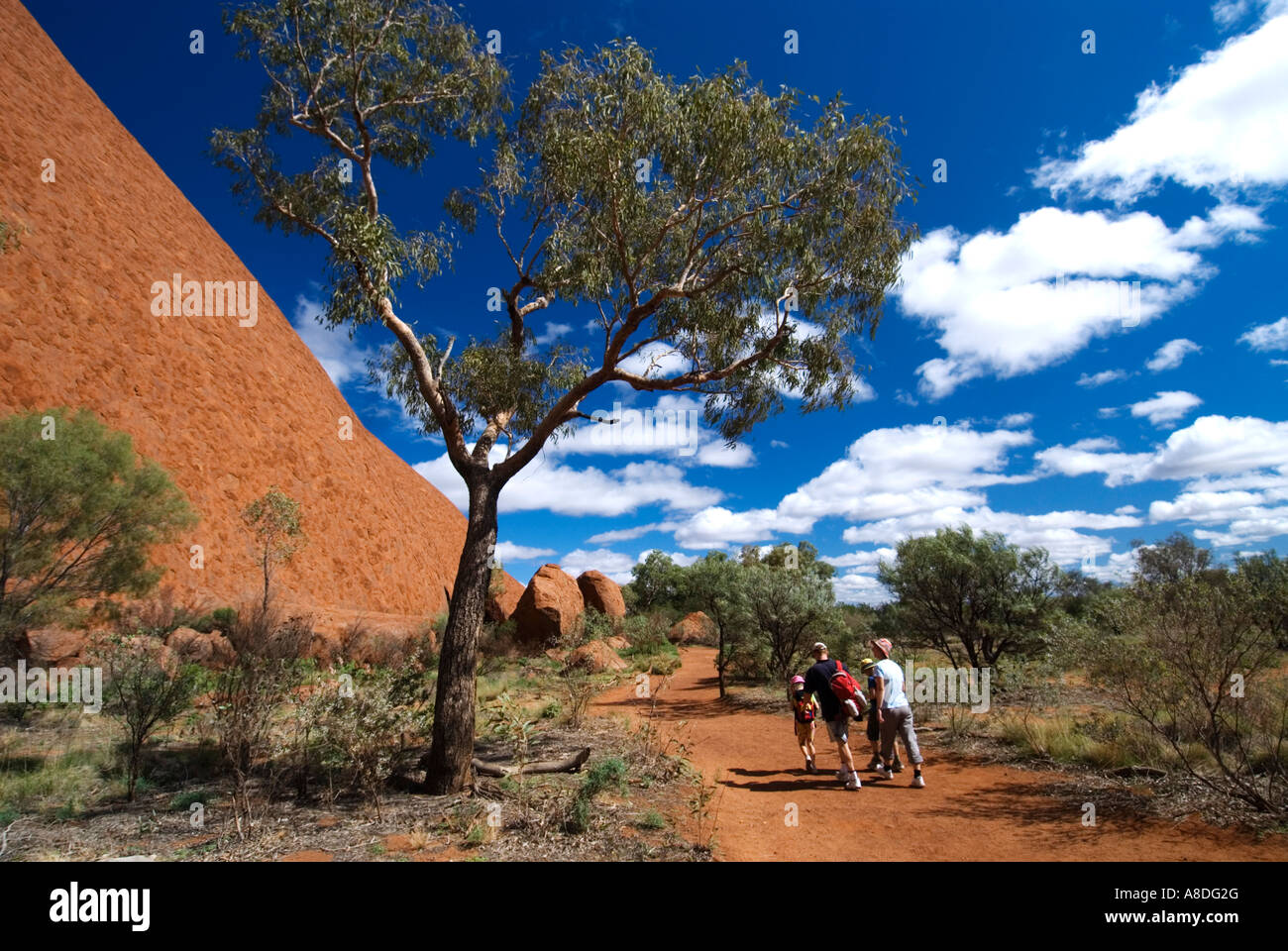 Blick auf Basis Spaziergang Umkreis der Ayers Rock oder Uluru in Northern Territories Australien 2007 Stockfoto