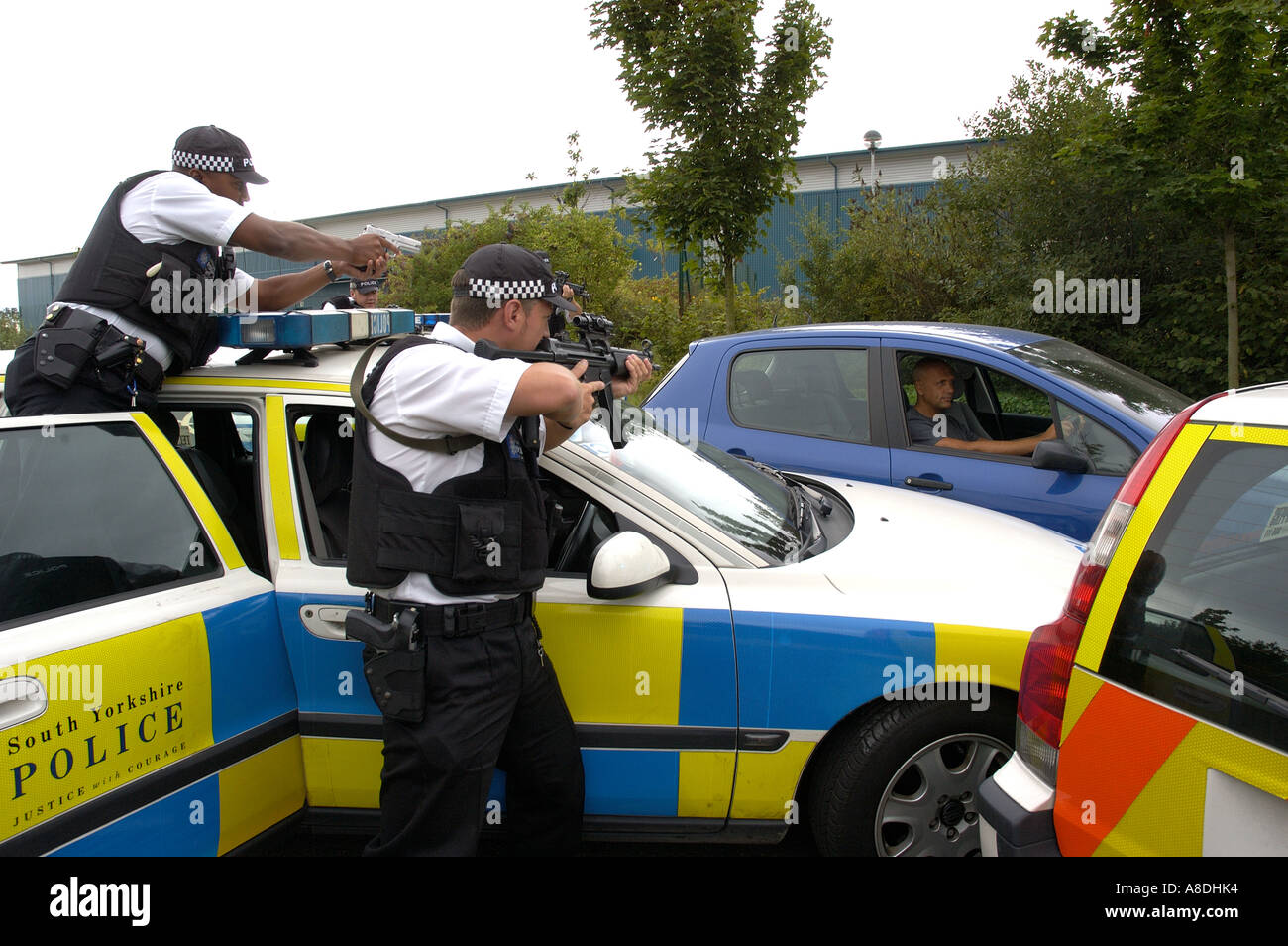 Ausbildung der bewaffneten Polizei Stockfoto