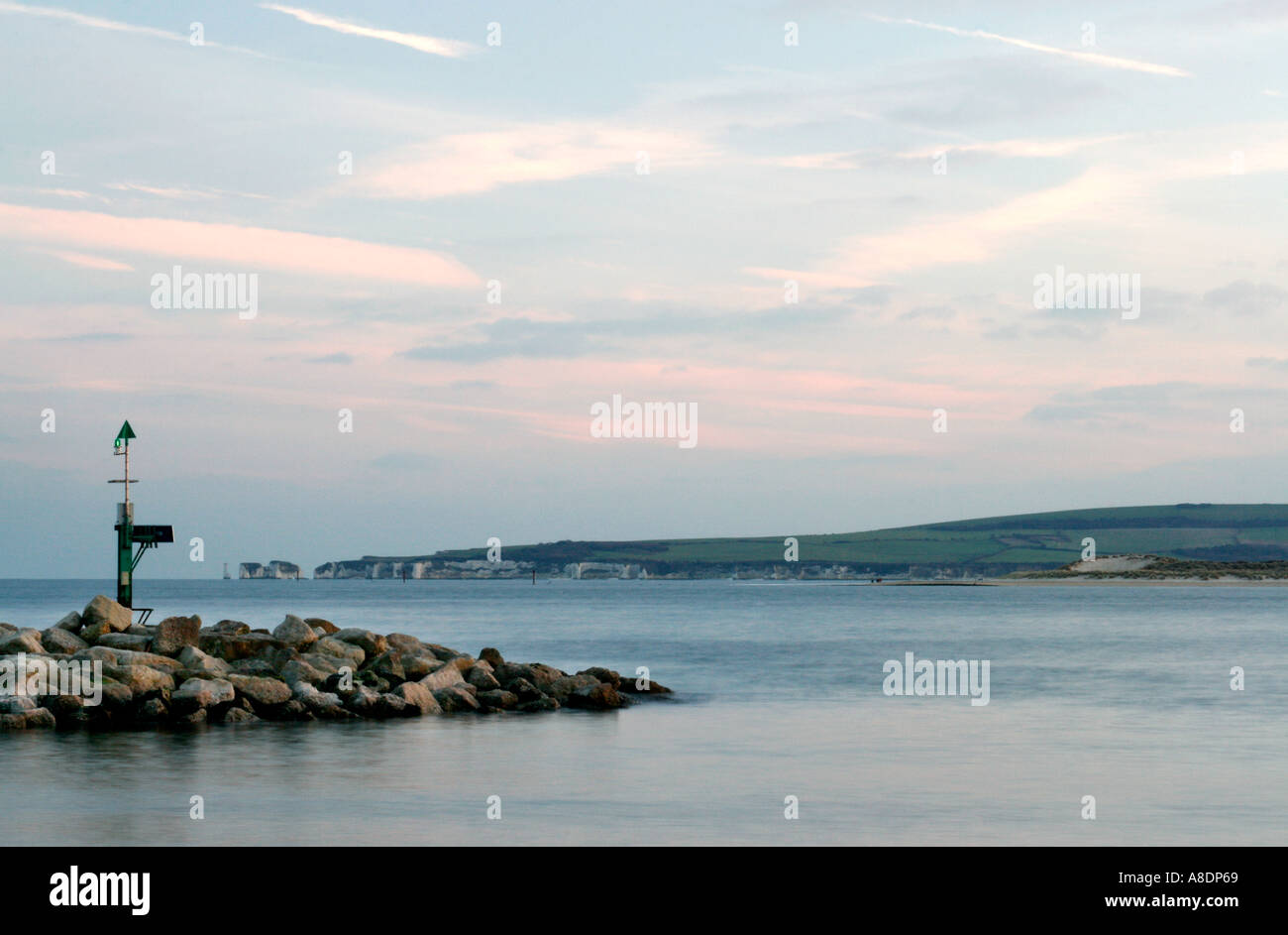 Blick auf die Altstadt Harry Felsen von Sandbänken Poole Dorset England UK Stockfoto
