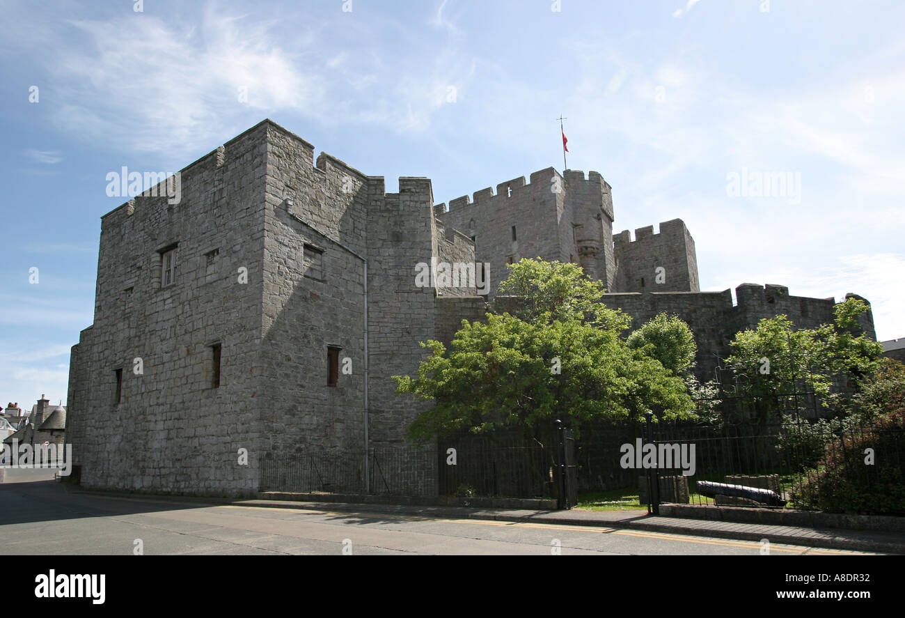 Castle Rushen Castletown Isle Of Man eine der am besten erhaltenen Burgen auf den britischen Inseln Stockfoto