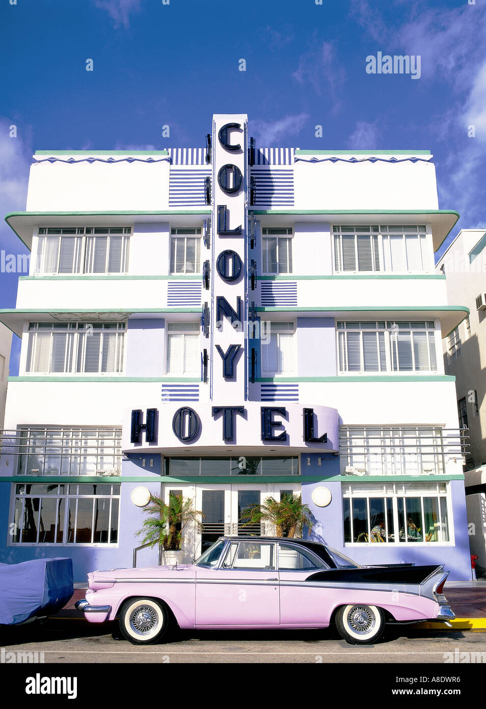 Art-Déco Colony Hotel Ocean Drive Miami Florida USA Stockfoto