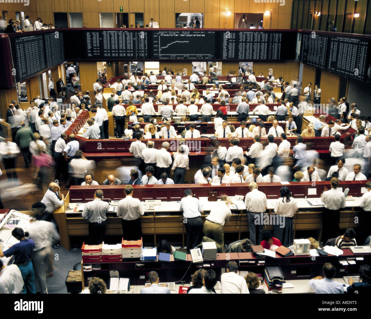 Frankfurter Wertpapierbörse Interieur, Deutschland Stockfoto