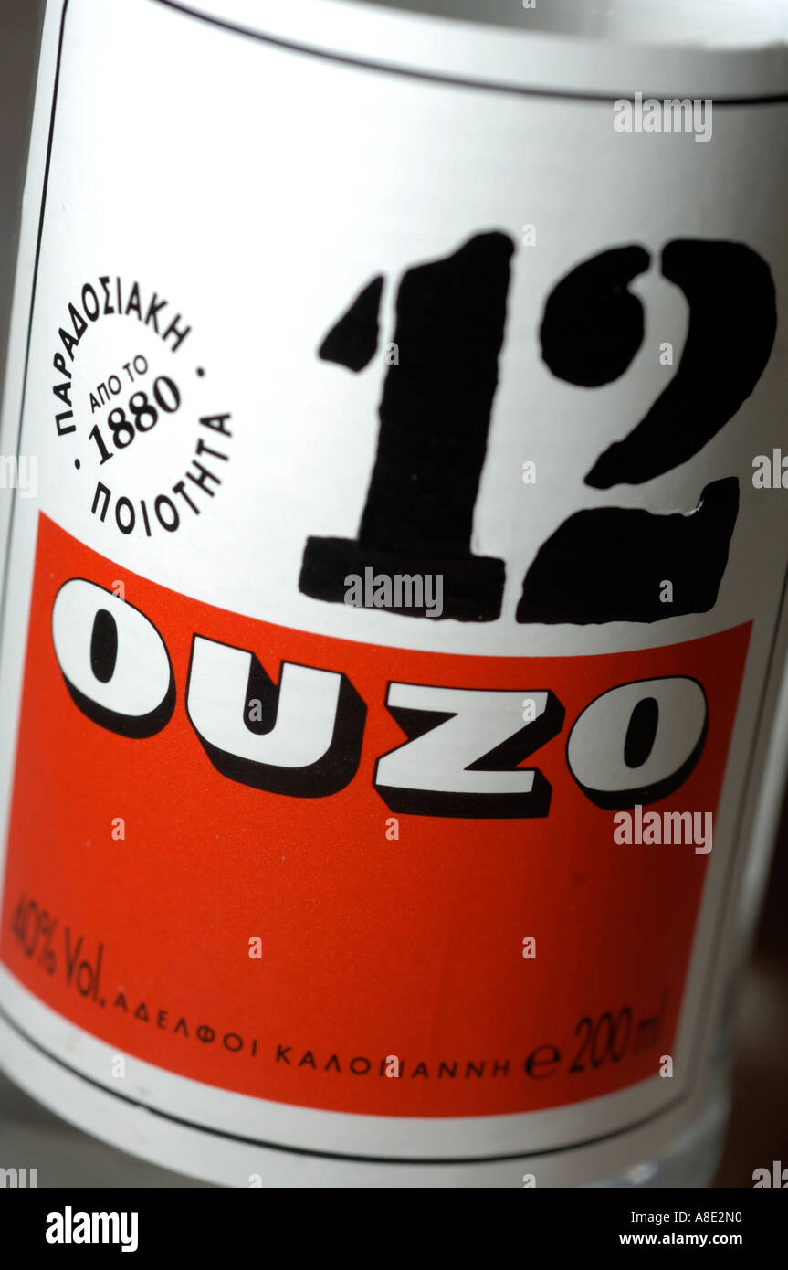 Ouzo Alkohol trinken Griechenland Griechisch Stockfoto