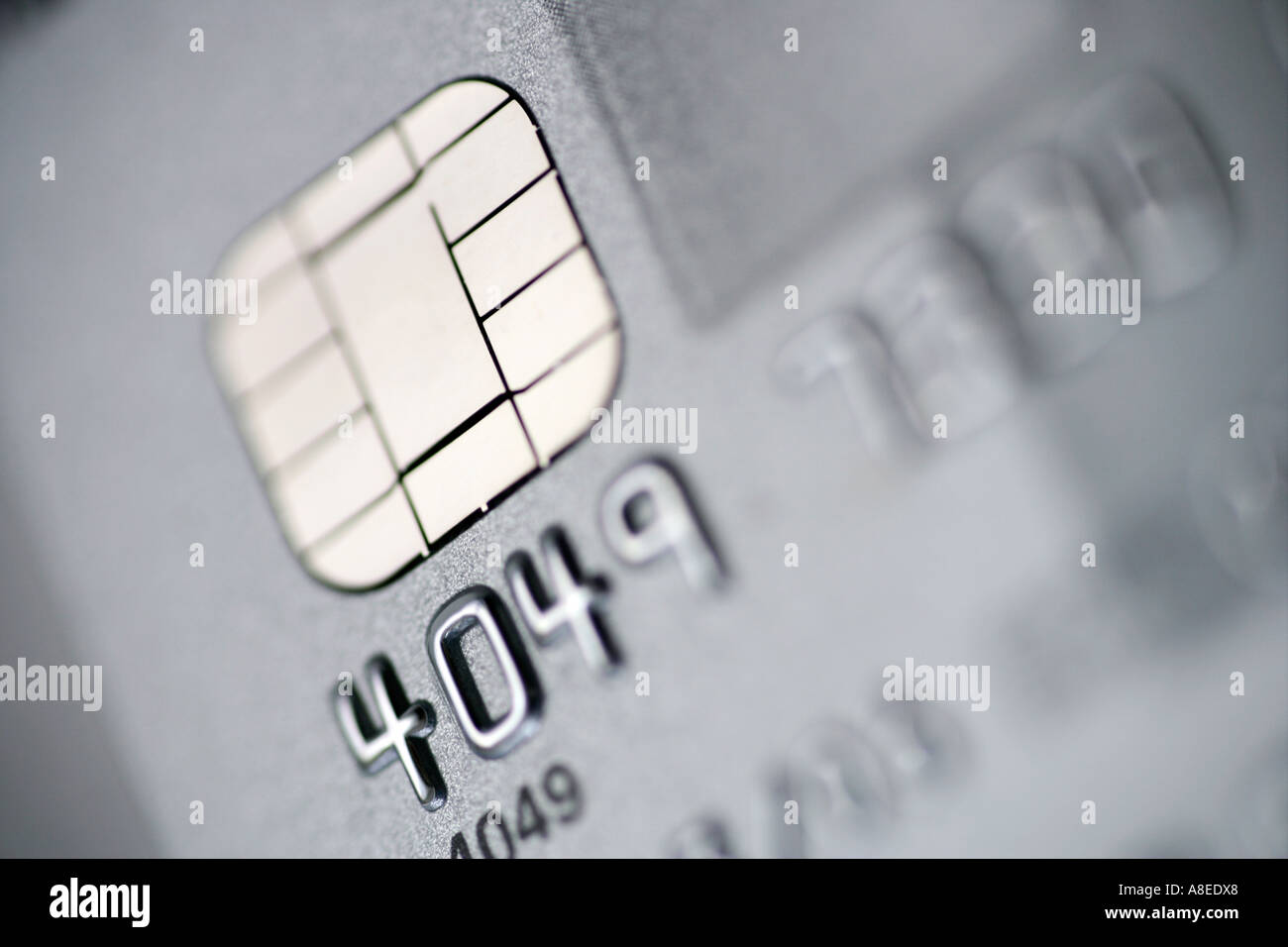 Elektronischen Chip auf Kreditkarte Stockfoto
