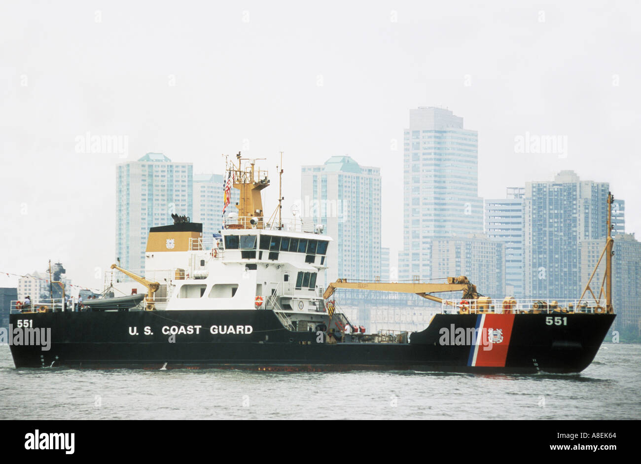 US Küstenwache Schiff Hudson River New York City NYC USA Stockfoto