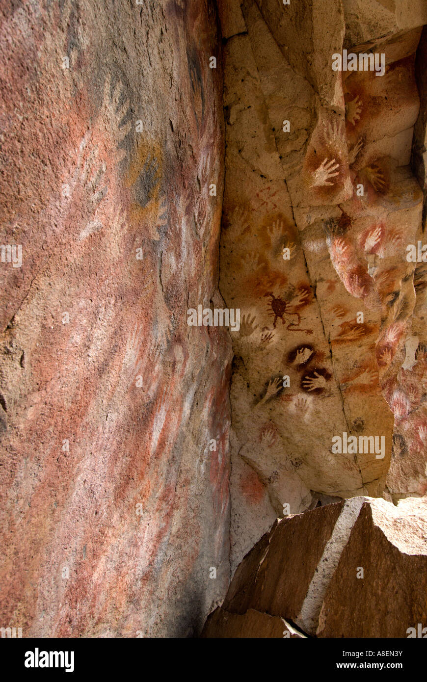 Cueva de Las Manos del Rio Pinturas, Höhle der Hände, Patagonien, Provinz Santa Cruz, Argentinien Stockfoto