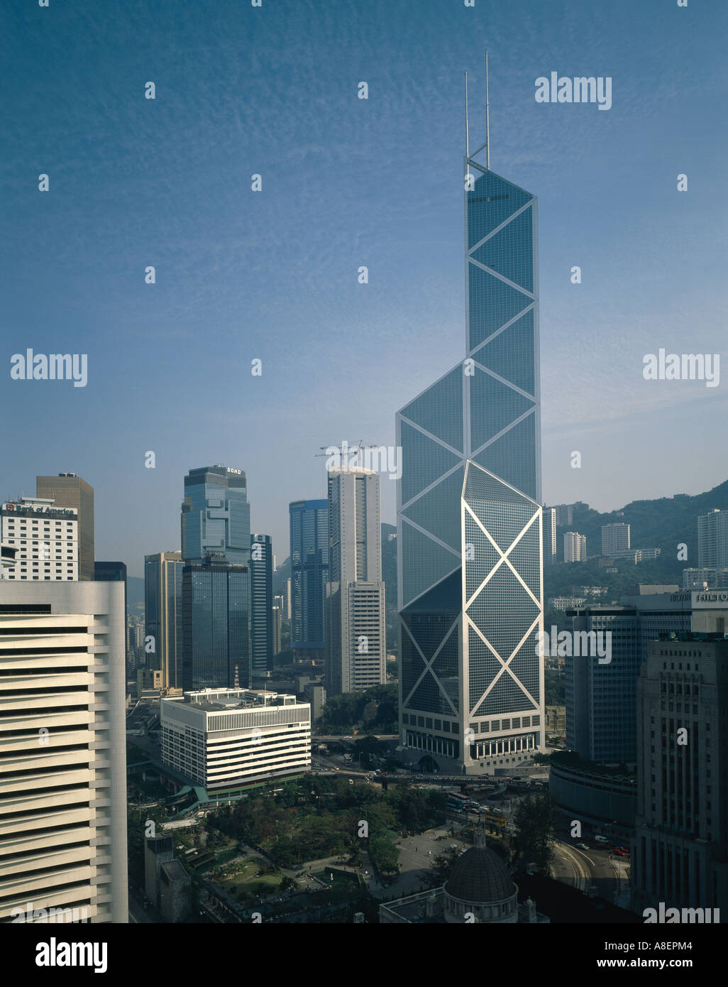 Bank of China, Hong Kong, China (1985-90). Architekt: Pei, Cobb und befreite Architekten Stockfoto