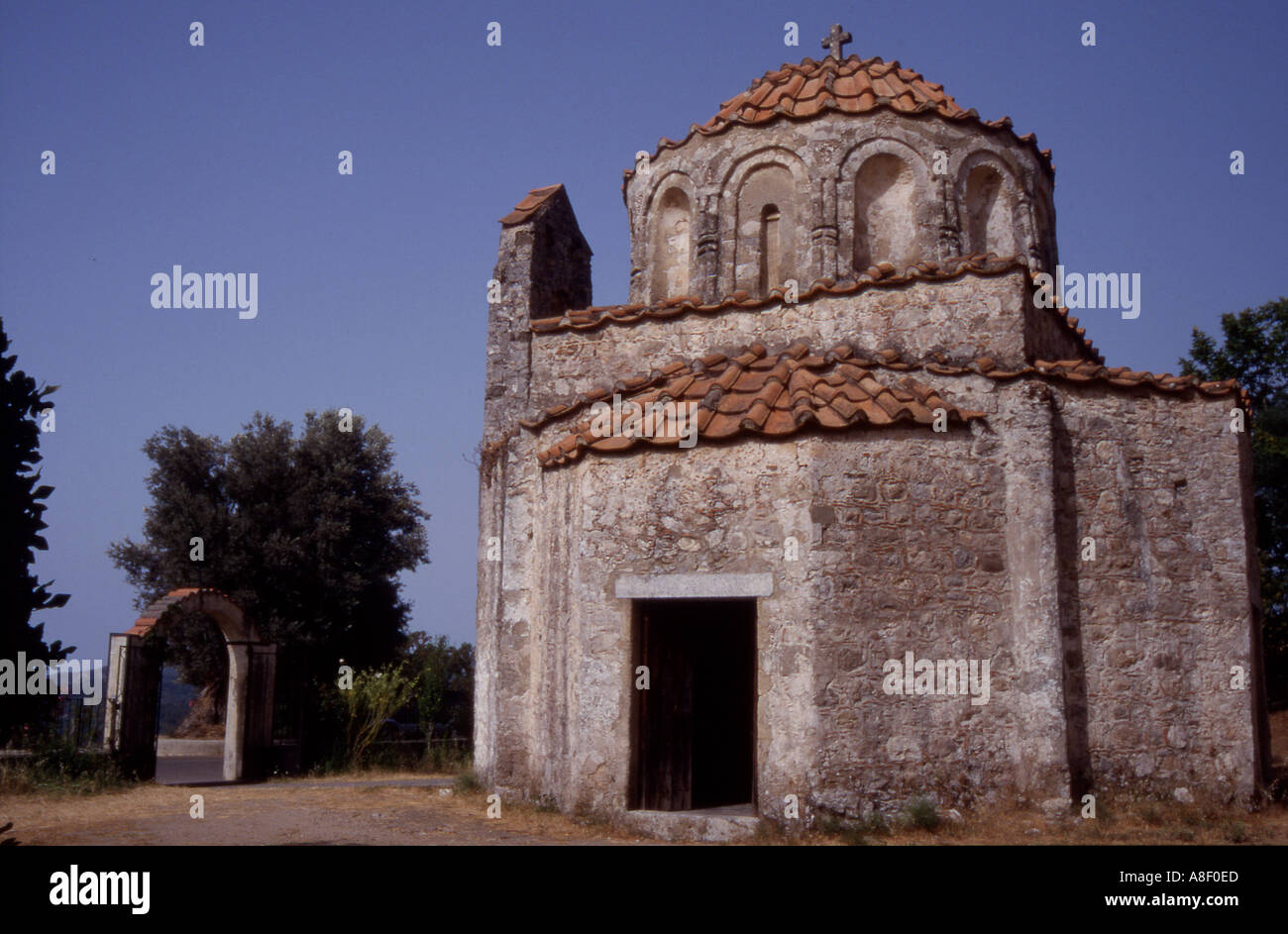 Griechenland Rhodos aus dem 16. Jahrhundert griechisch orthodoxe Kirche des Heiligen Nikolaus in Fountouklí Stockfoto