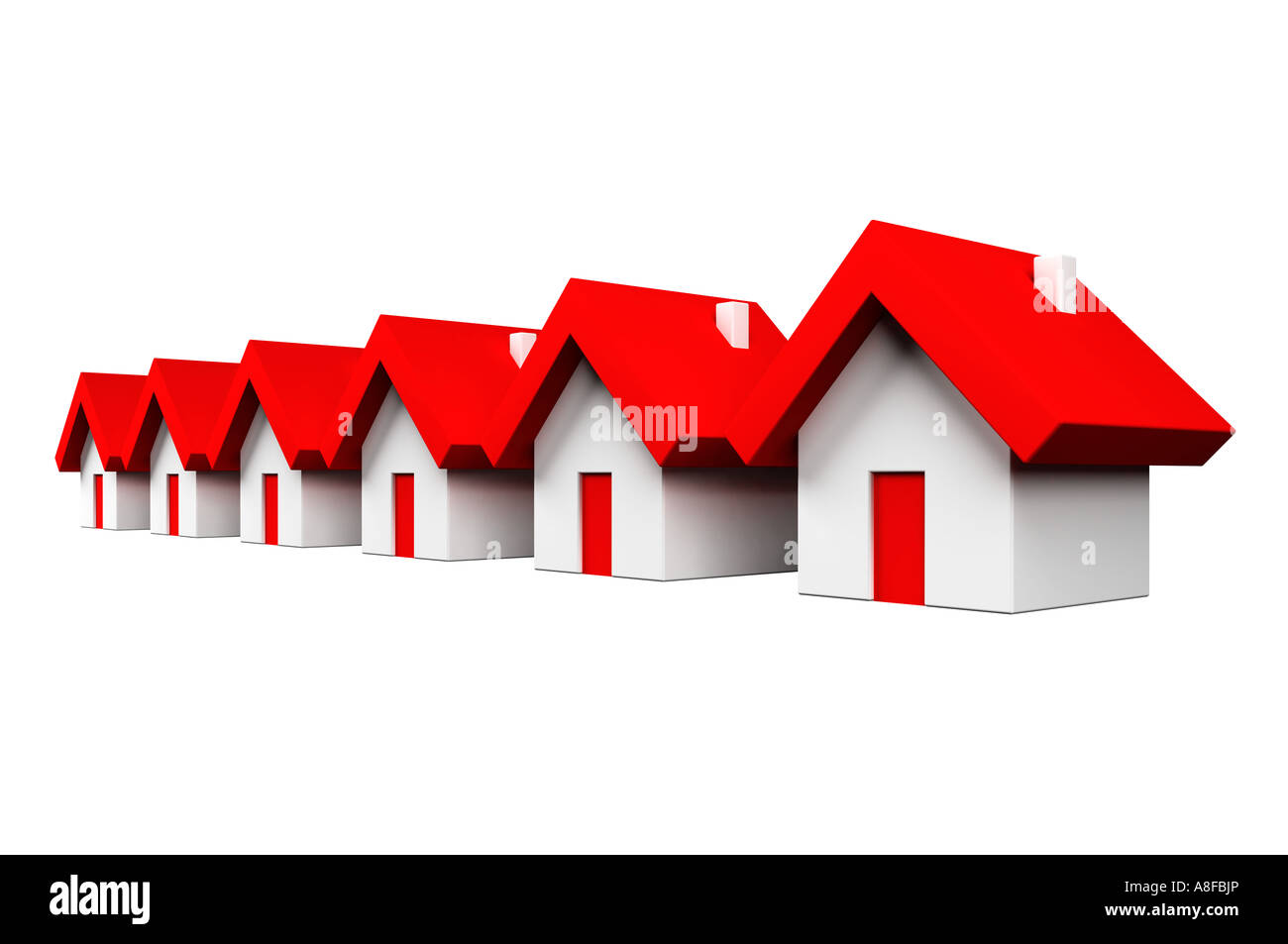 Häuserreihe rot Stockfoto
