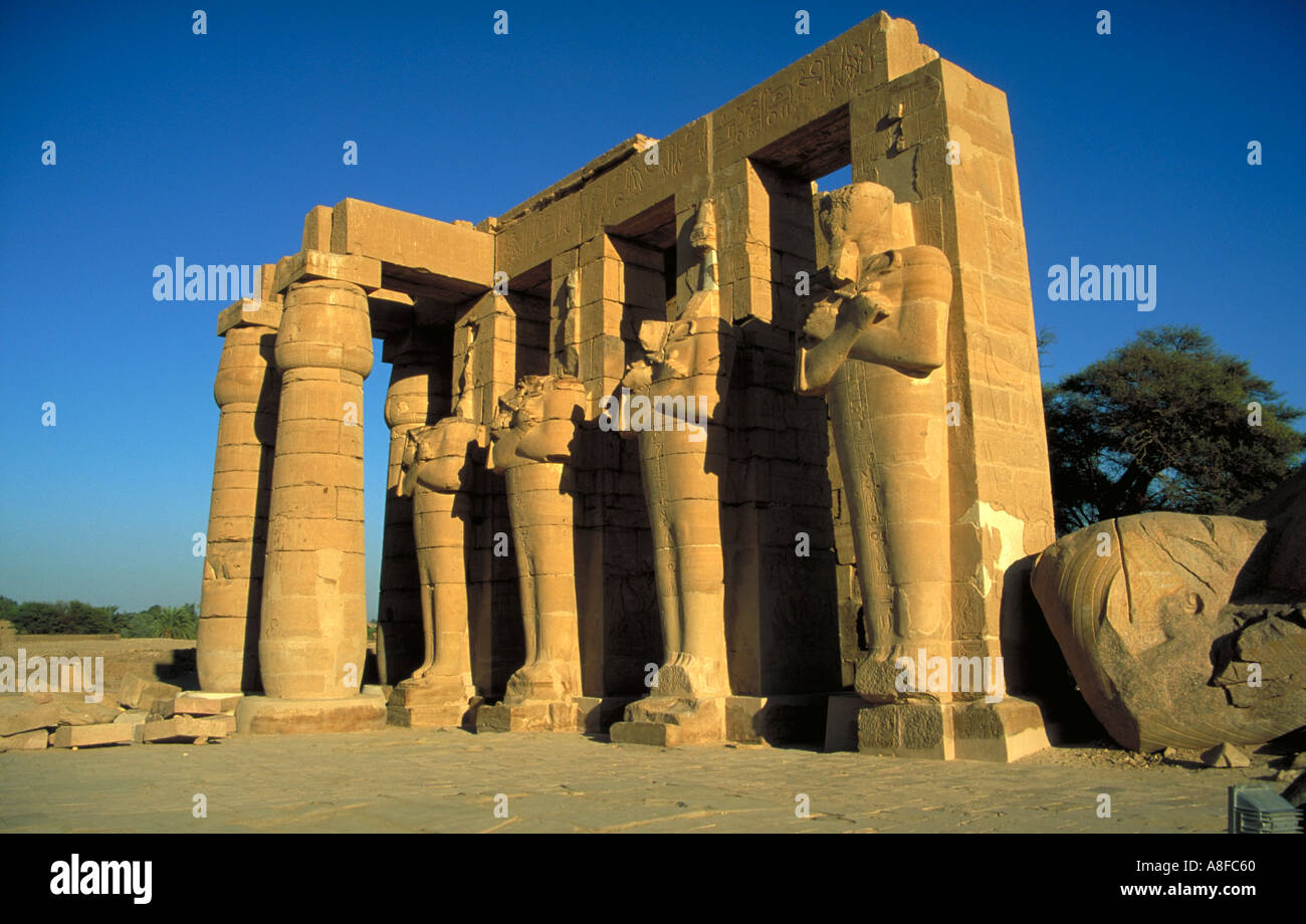 Ramesseum Tempel Luxor Ägypten Stockfoto