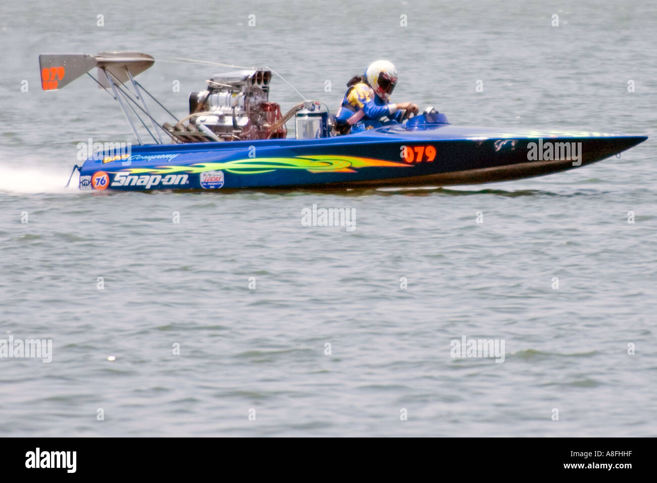 Ziehen Sie Bootsrennen auf See Brady Texas Stockfoto