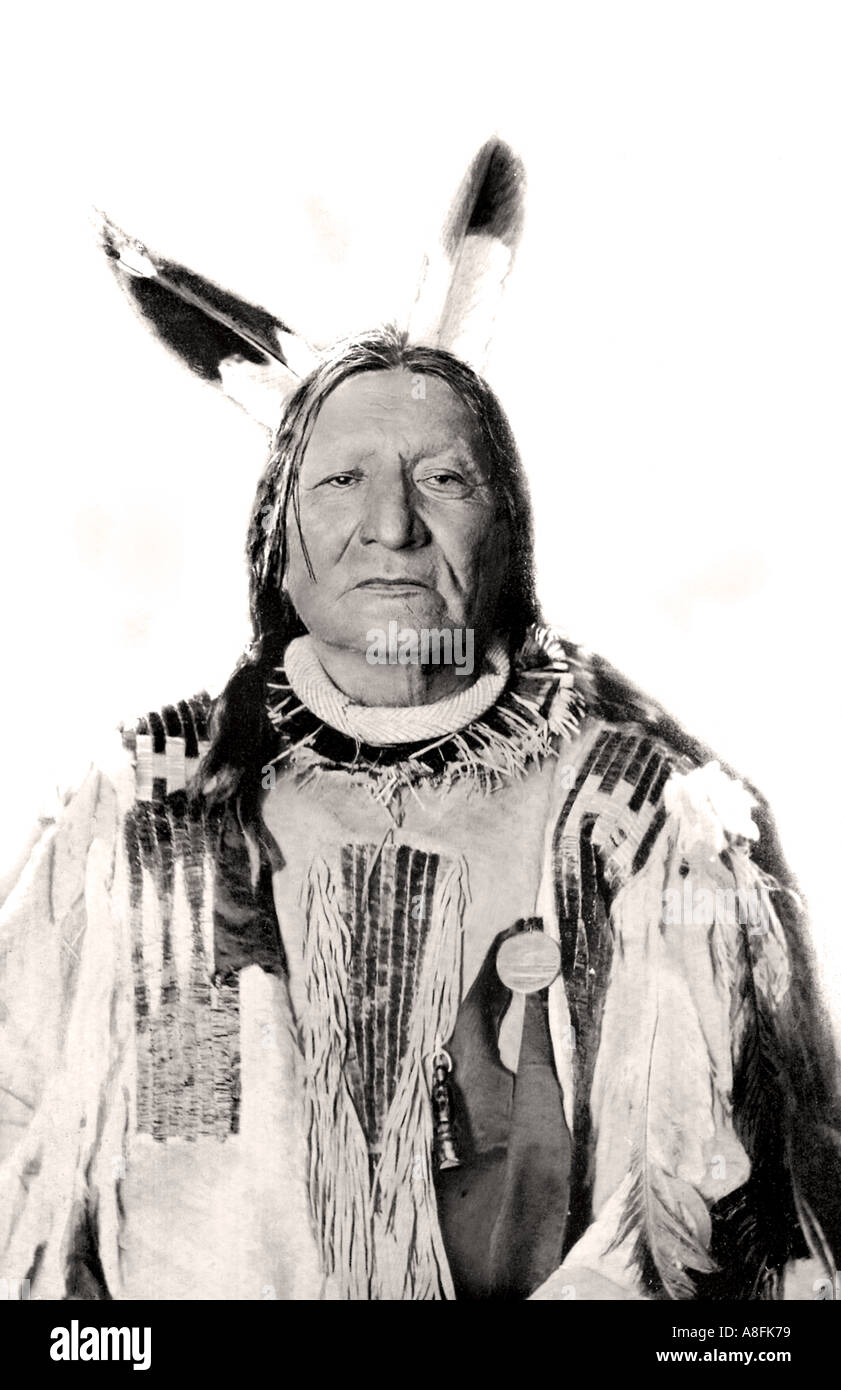 19. Jahrhunderts Porträt einer Native American Indian aus alten gedruckten Platte A Sioux Häuptling USA Stammes-Leiter Dr. R W Shufeldt Stockfoto