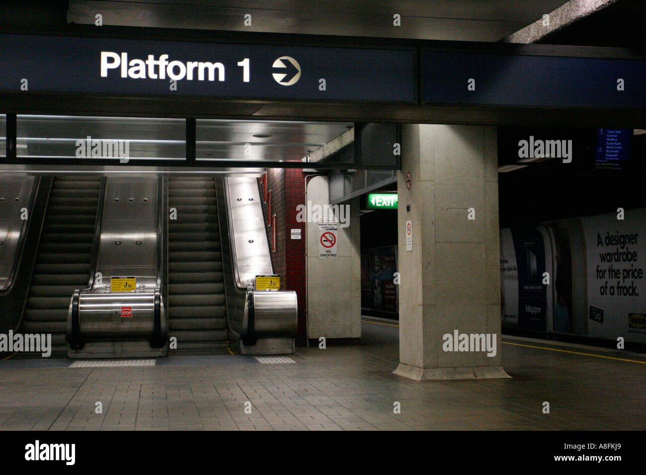 Kings Cross u-Bahnstation Sydney New South Wales Australien. Stockfoto