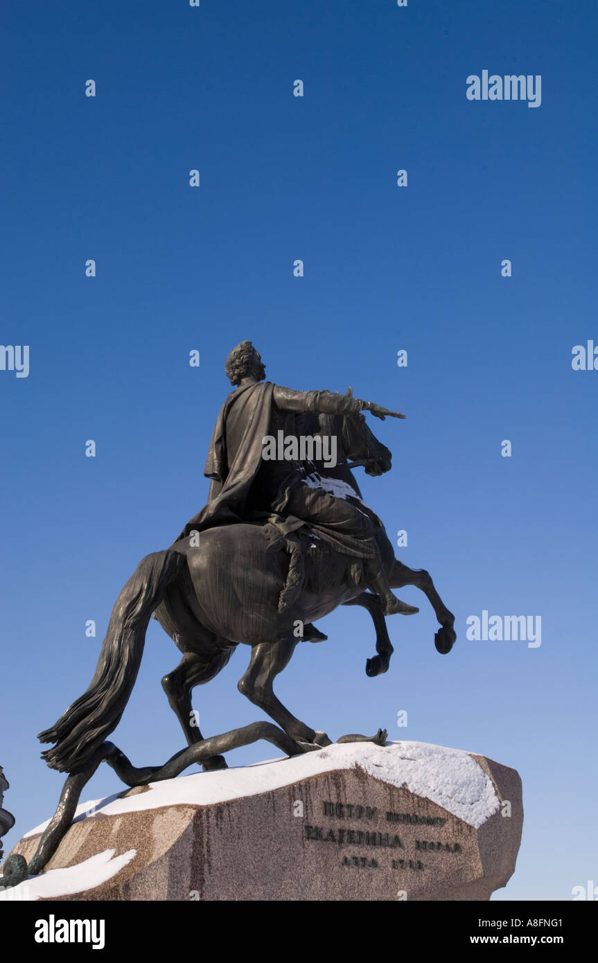 Russland. Sankt Petersburg. Die Statue von der eherne Reiter. Stockfoto