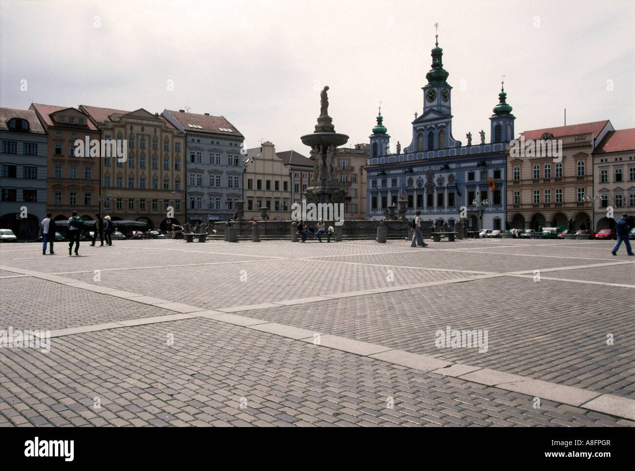 Rathaus am Namesti Otakara II Square Ceske Budejovice Tschechien Stockfoto