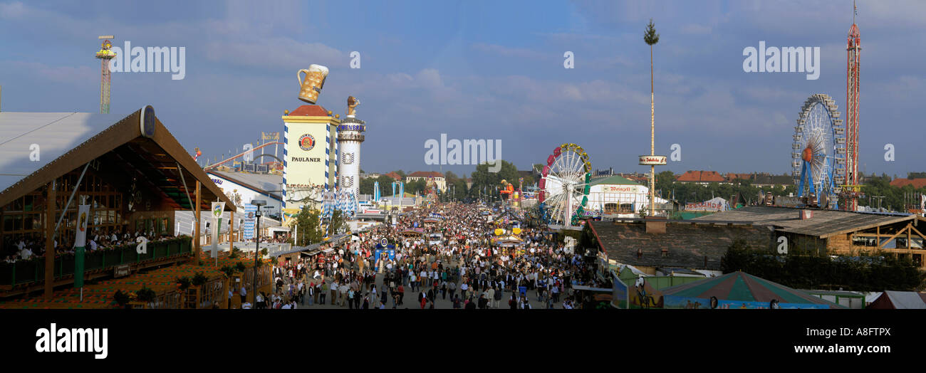 Panorama, Oktoberfest in Bayern München Theresienwiese Stockfoto