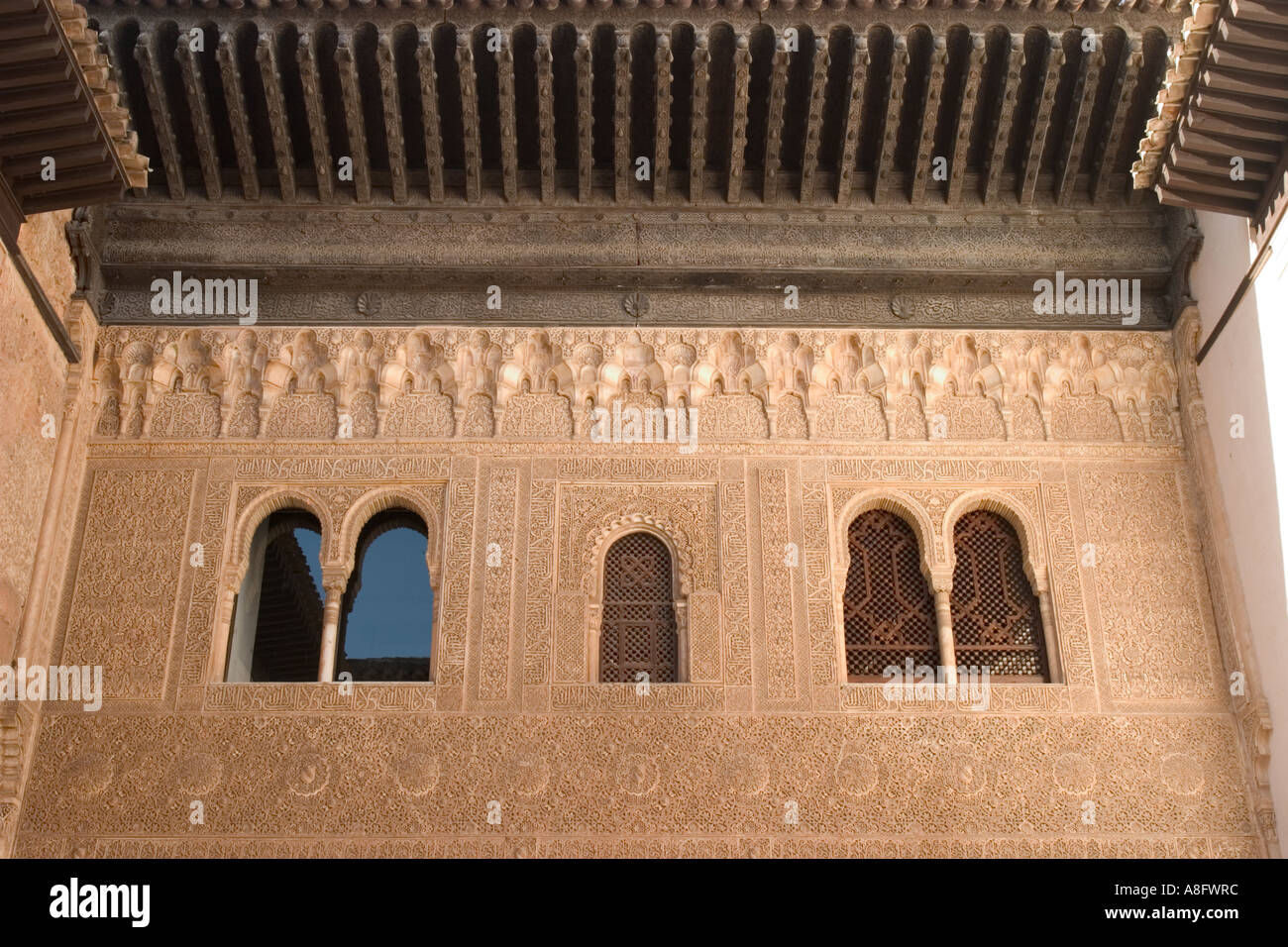 Patio del Cuarto Dorado Mexuar Nazarie Palast Alhambra Granada Andalusien Spanien Stockfoto