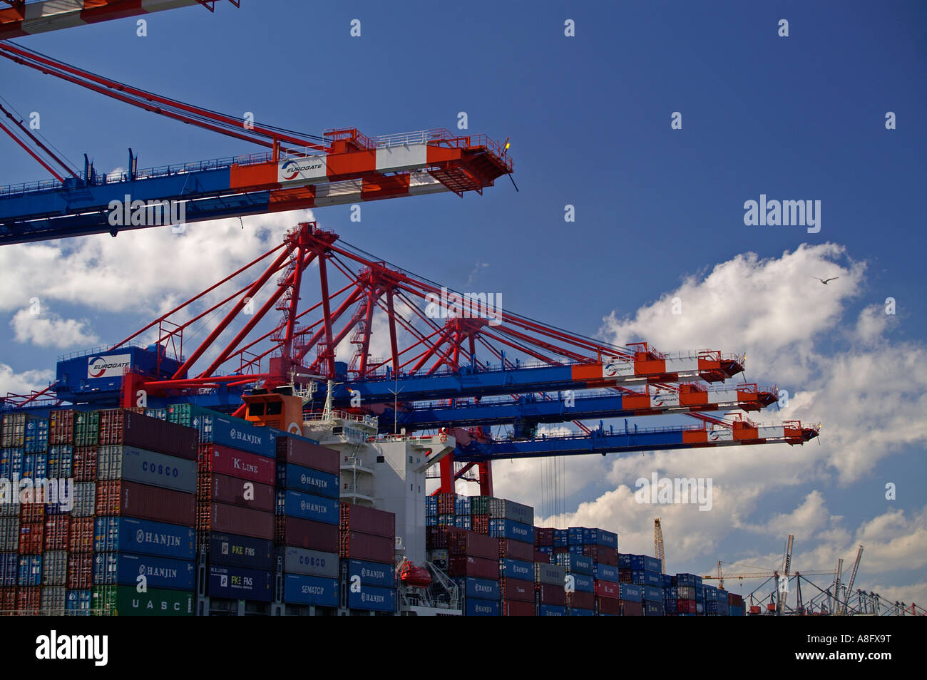 Hamburg Hafen terminal Eurogate Stockfoto