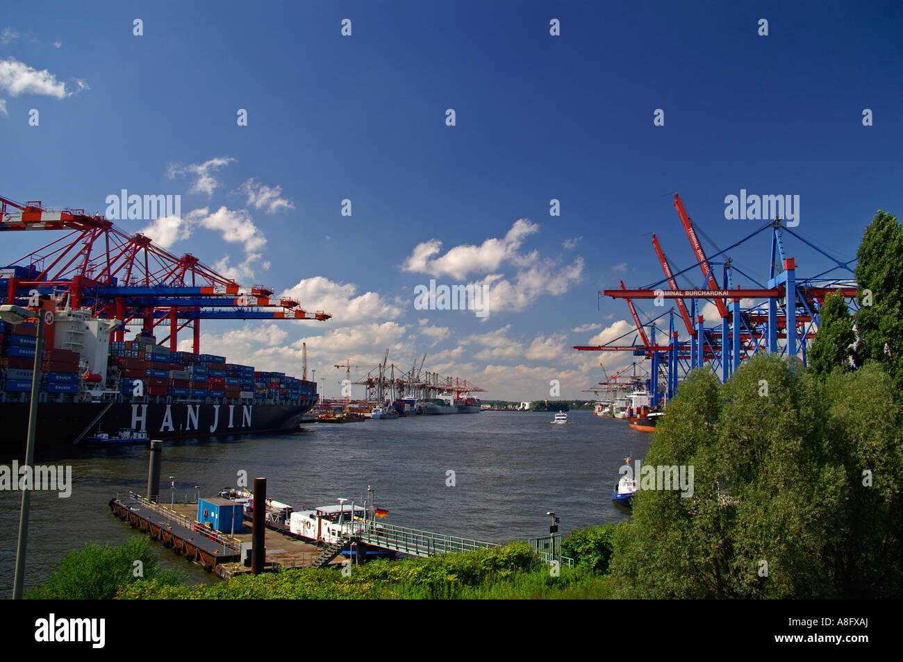 Hamburg Hafen terminal Burchardkai, Eurogate Stockfoto