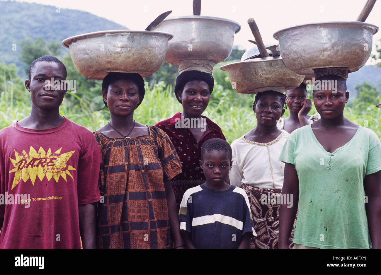Afrikanischen Bauern in Ghana, Westafrika. Stockfoto