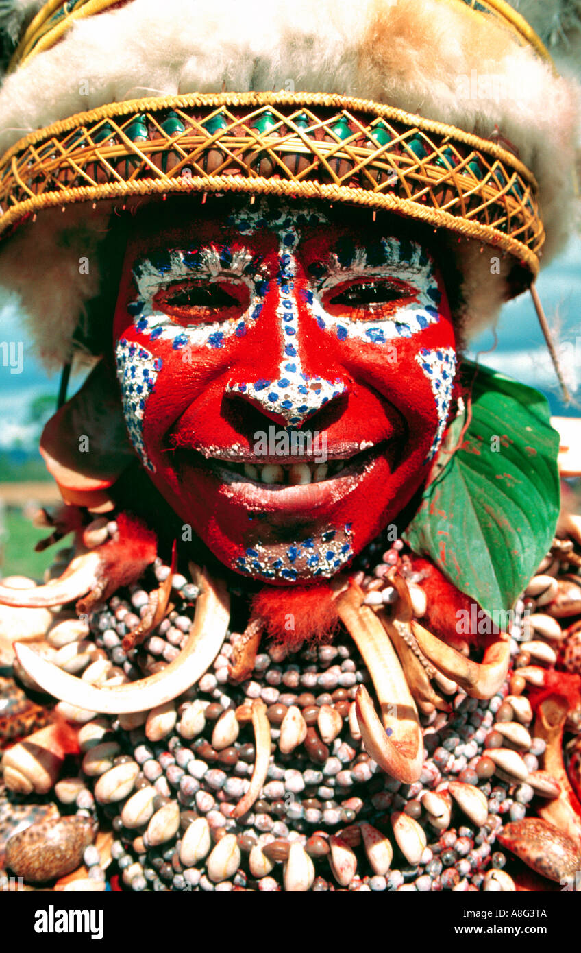 weibliche dekorierten Aborigines, Mt. Hagen, Papua-Neuguinea Stockfoto