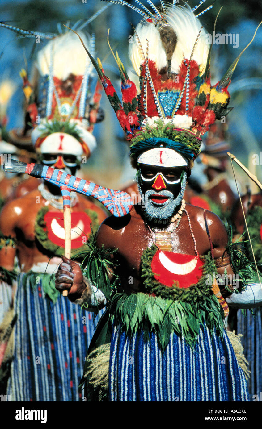 dekorierte Aborigines, Mt. Hagen, Papua-Neuguinea Stockfoto