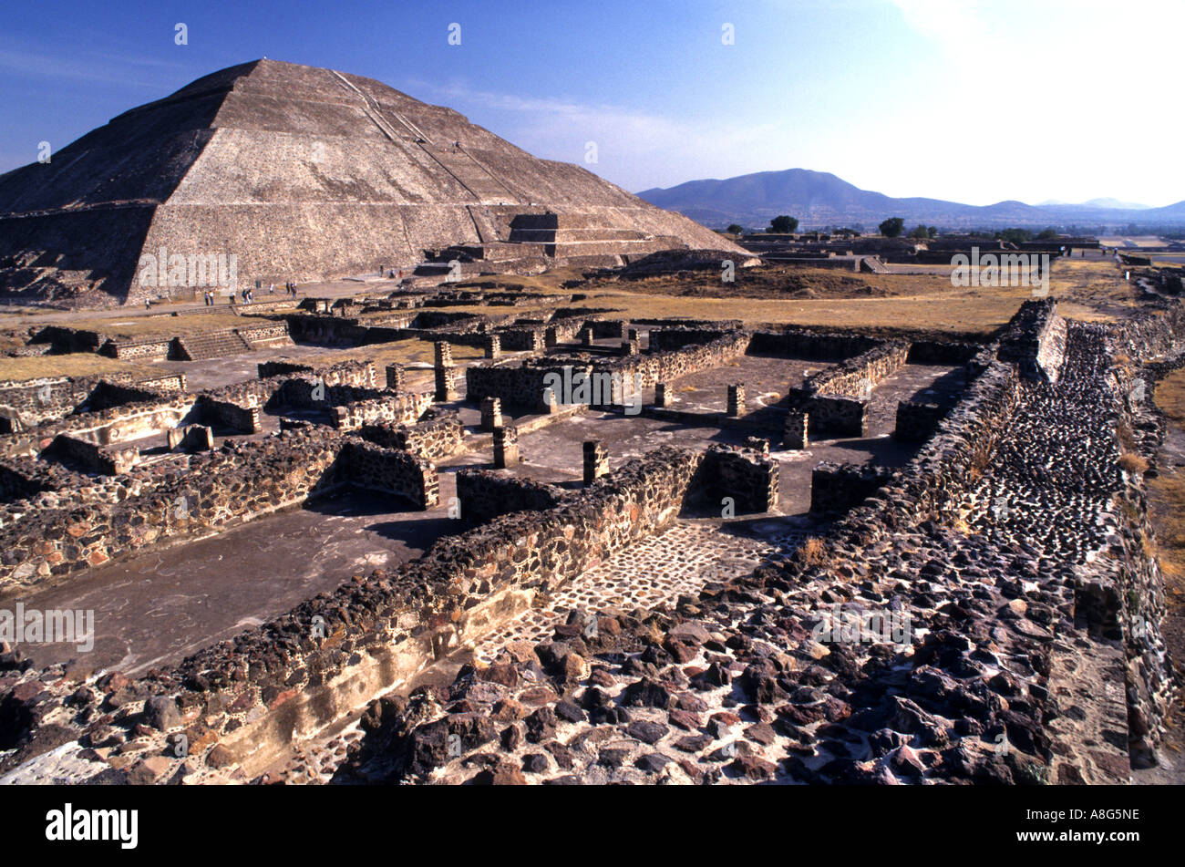 Mexiko Theotiuacan Allee der Toten Pyramide der Sonne Mond aztekischen Chachapoya-Stadt der Götter Stockfoto