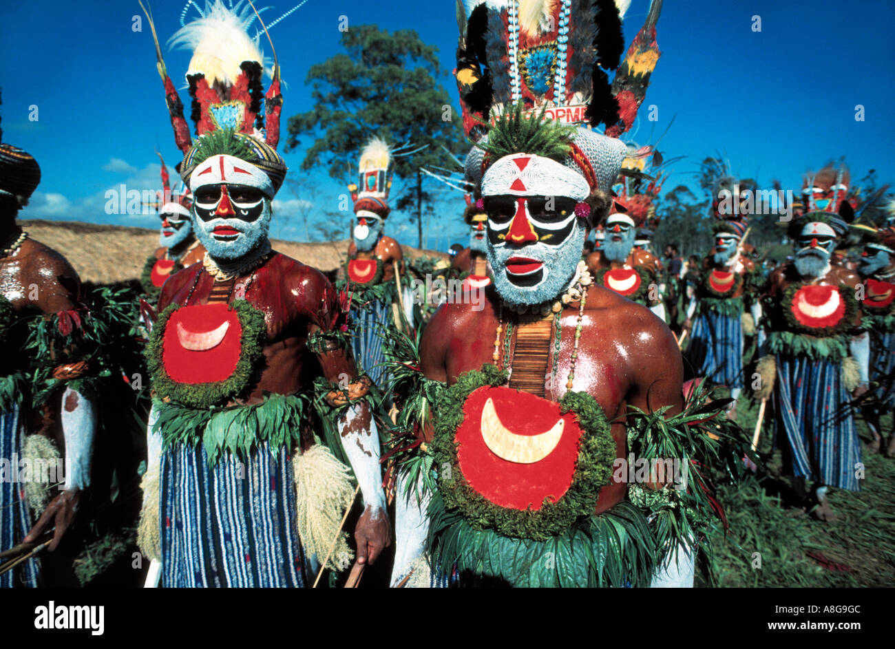dekorierte Aborigines durchführen, Mt. Hagen, PapuaNeuguinea