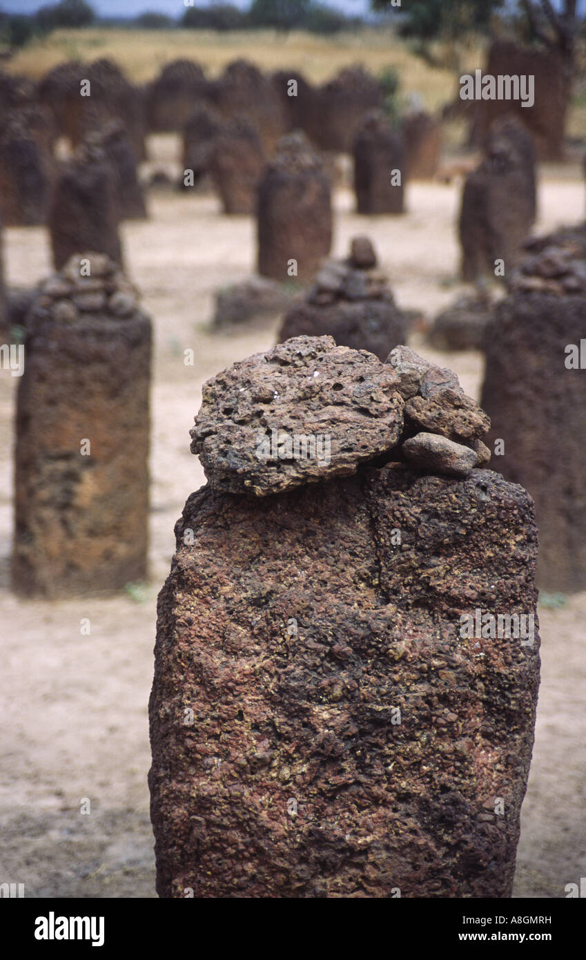 Steinkreise von Wassu Gambia Westafrika Stockfoto